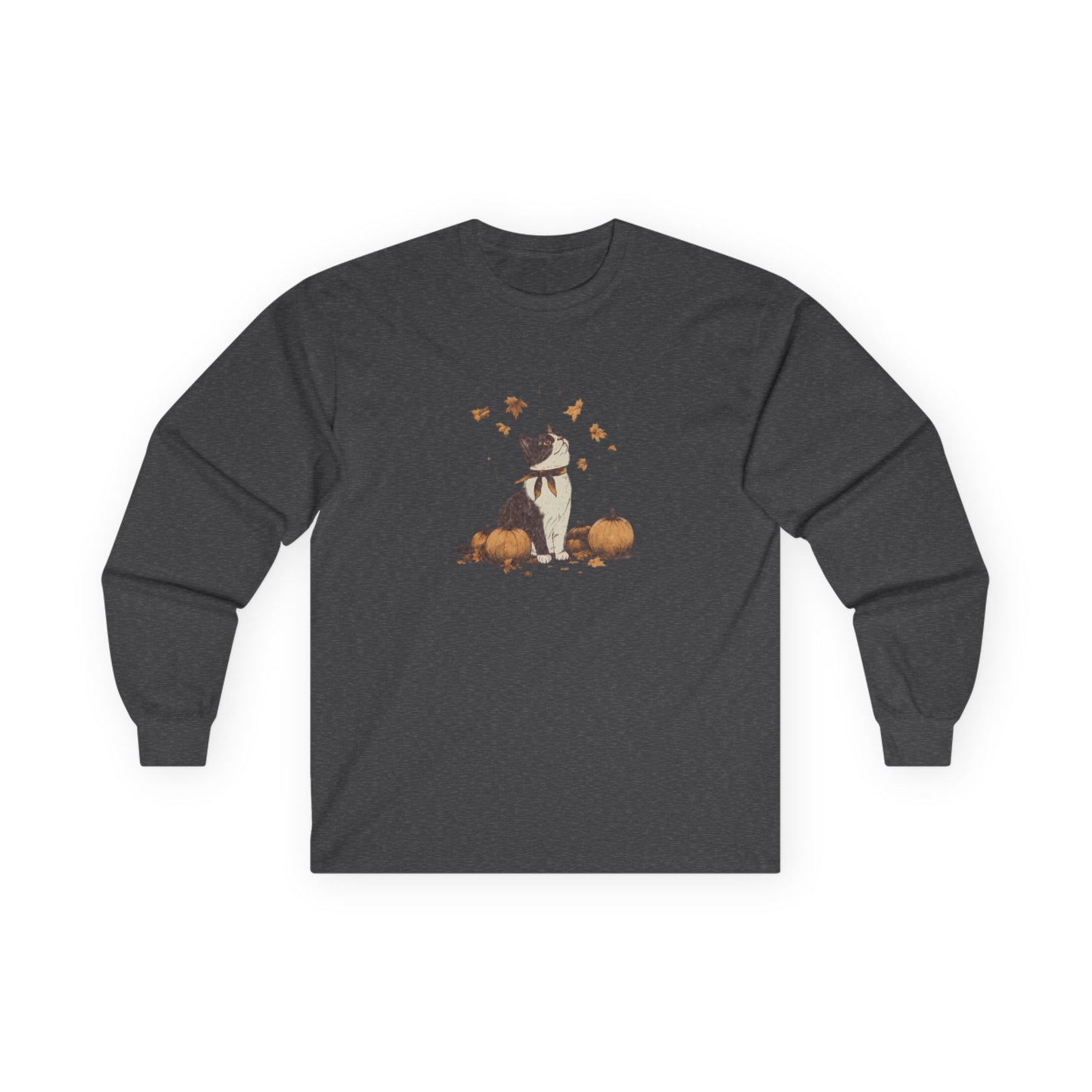 Cozy Fall Cat Long Sleeve Tee vintage