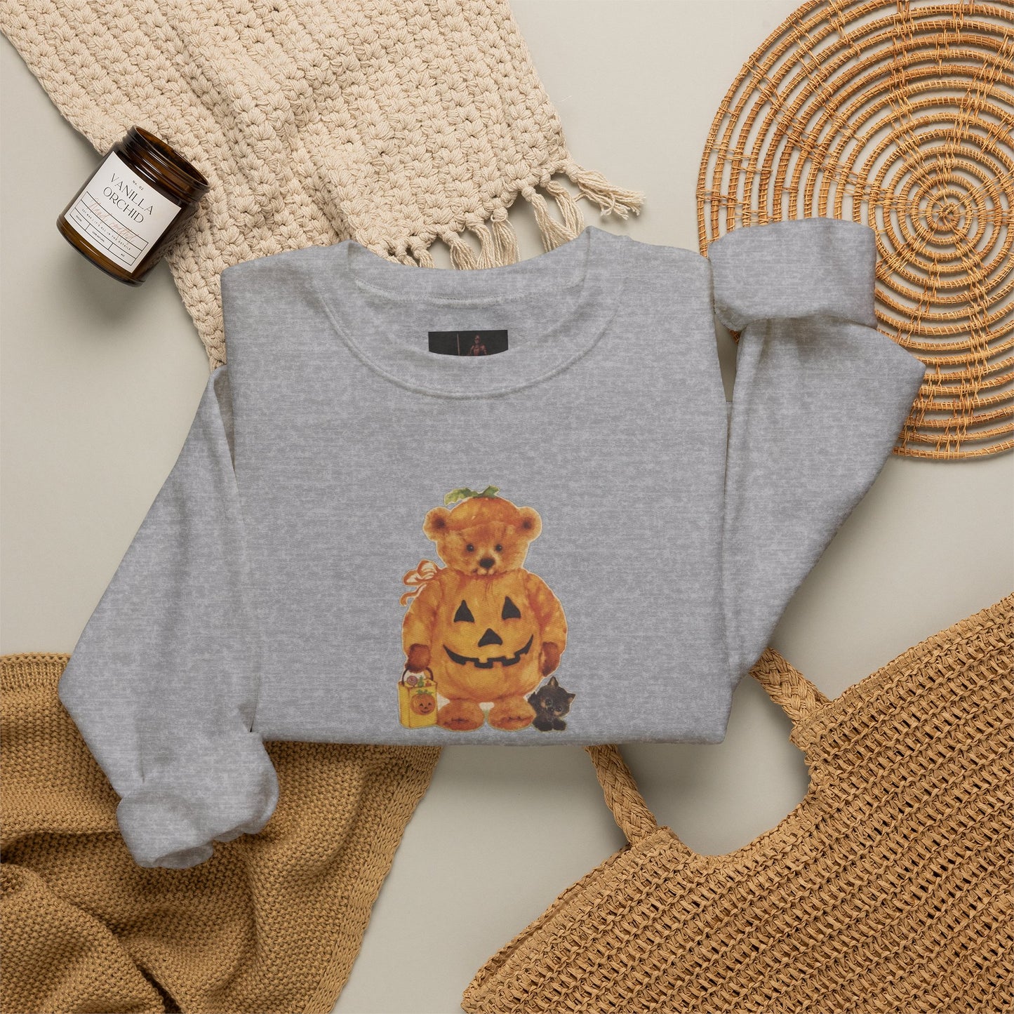 Friday Knights - Vintage Halloween Teddy Pumpkin Sweatshirt