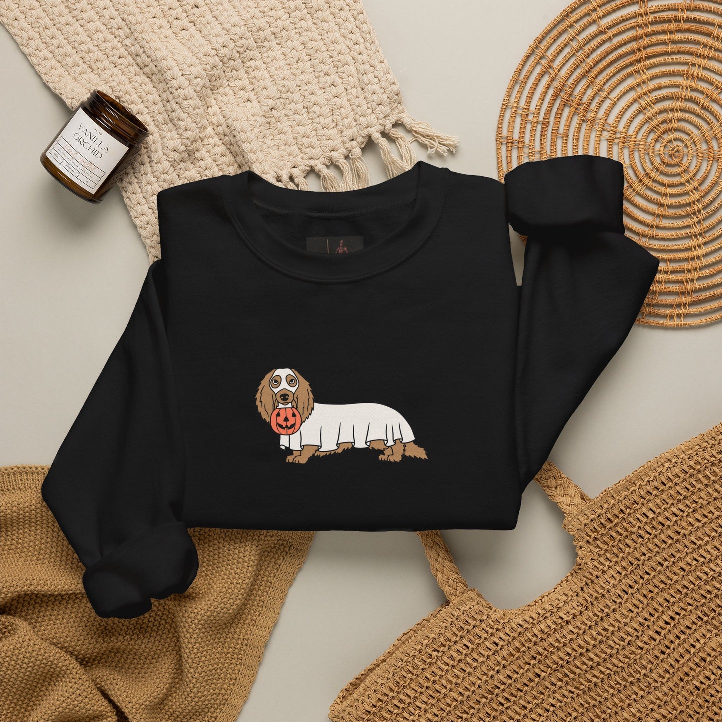 Friday Knights - Dachshund ghost Crewneck Sweatshirt
