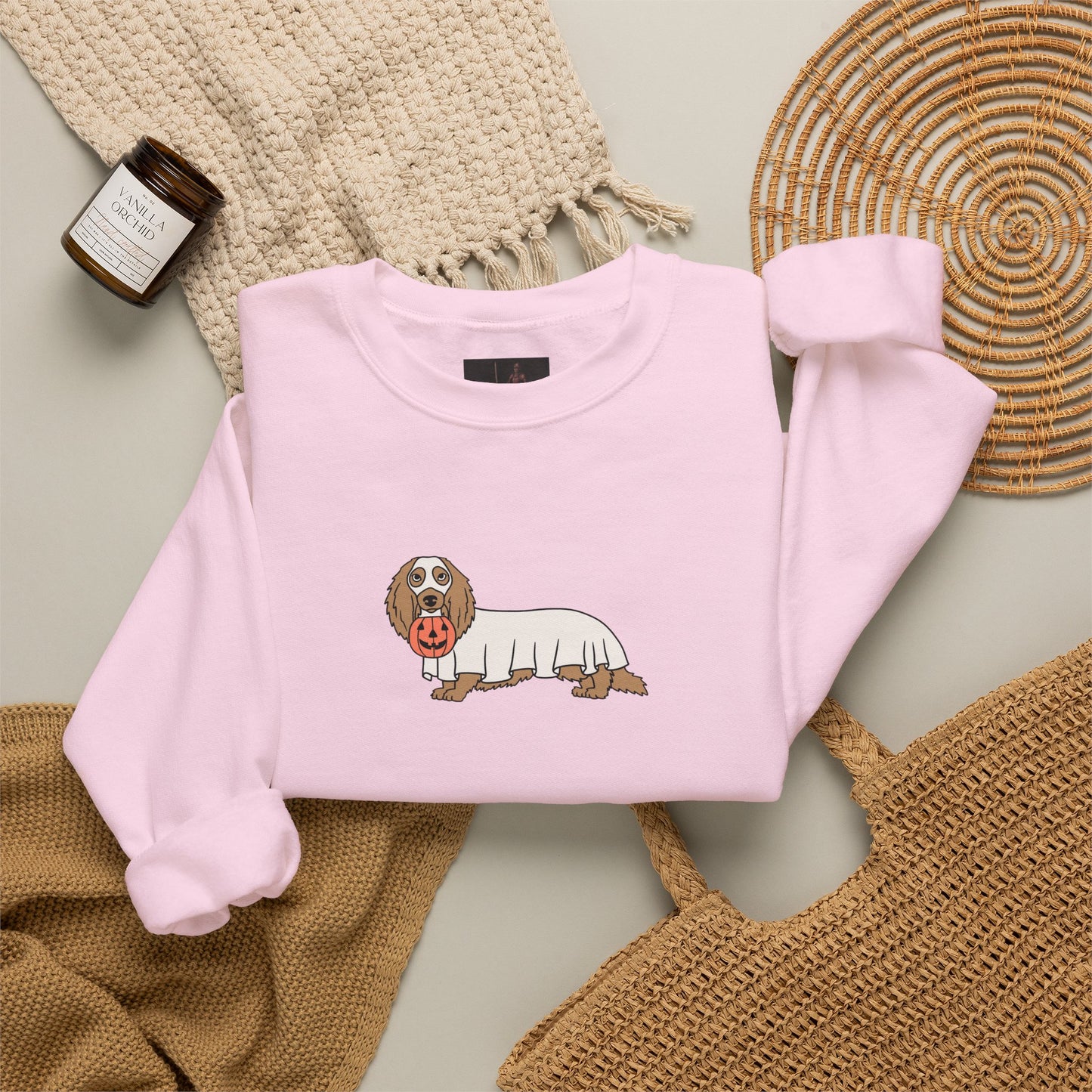 Friday Knights - Dachshund ghost Crewneck Sweatshirt