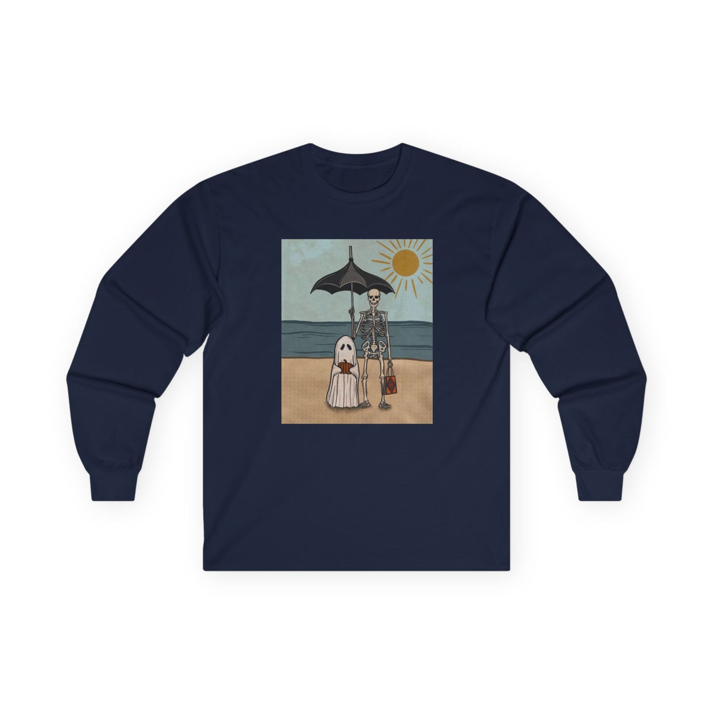 beach skeleton and ghost