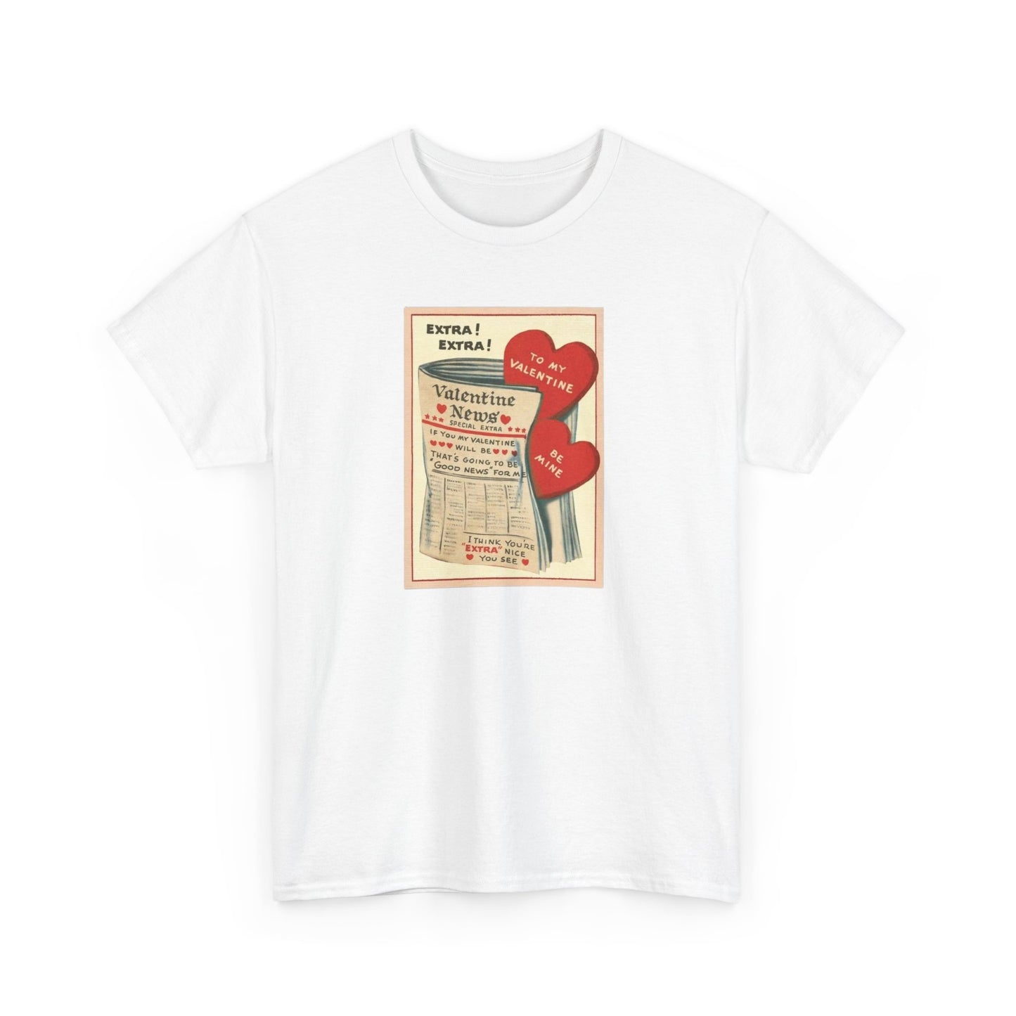 Friday Knights - Valentine’s Vintage Newspaper Hearts Tee