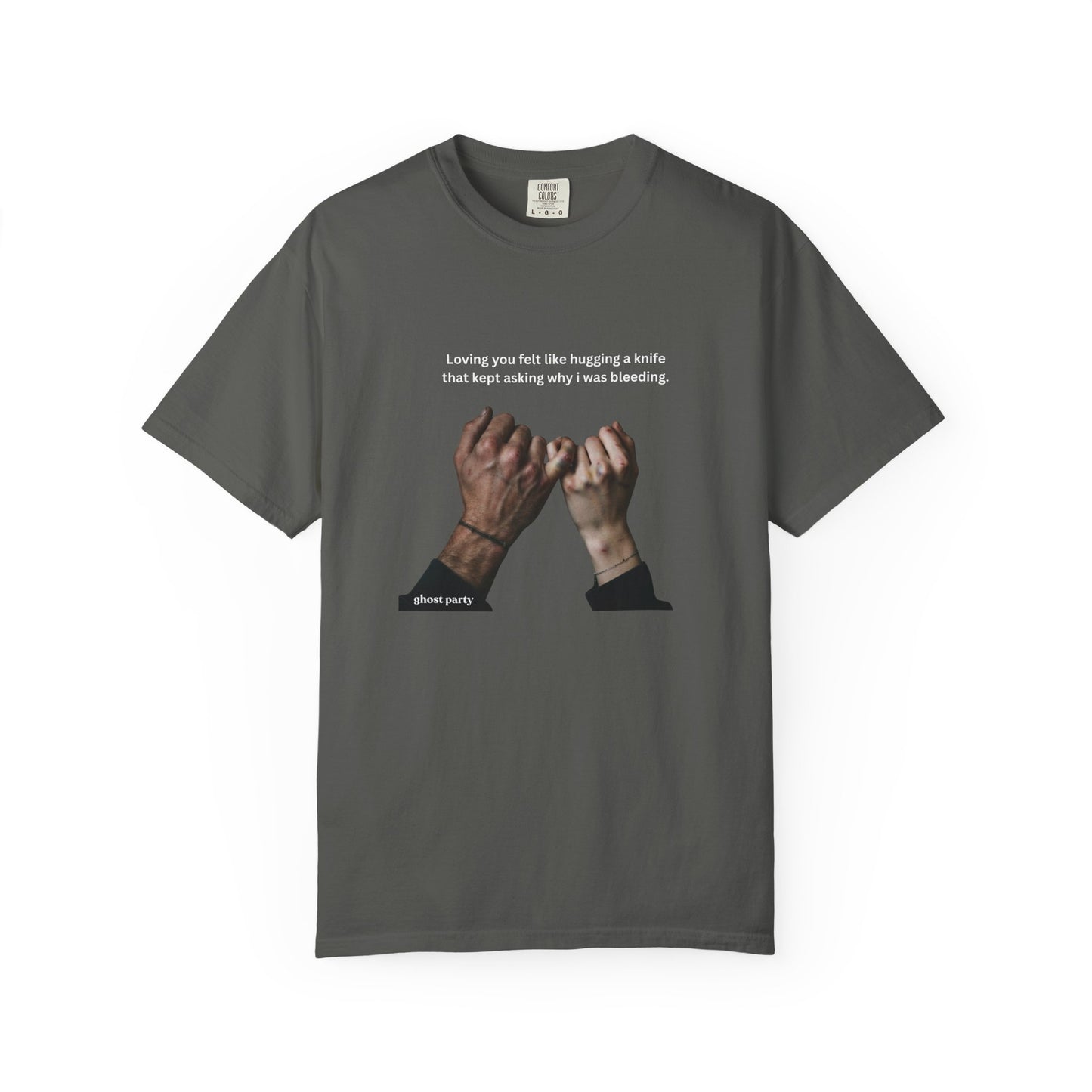 "Loving you felt like hugging a knife" tee