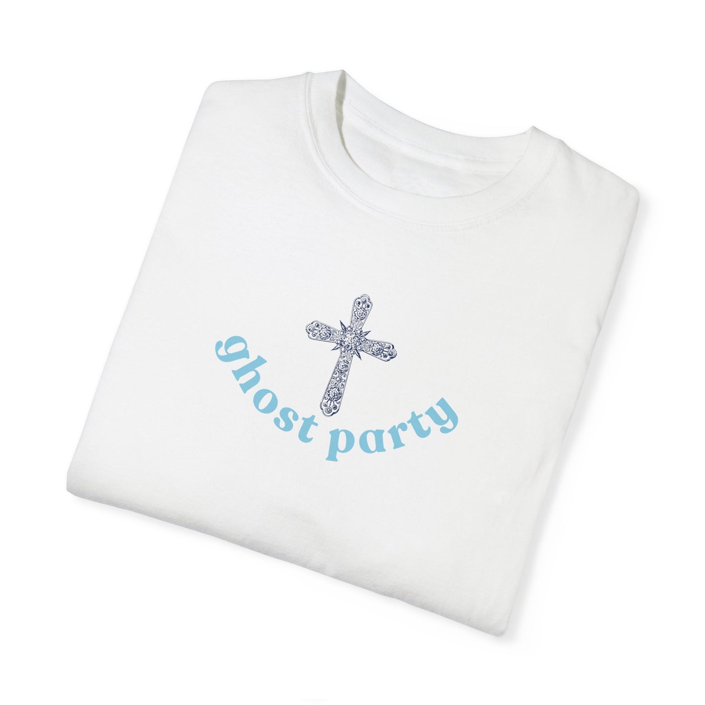 Ghost Party blue cross tee