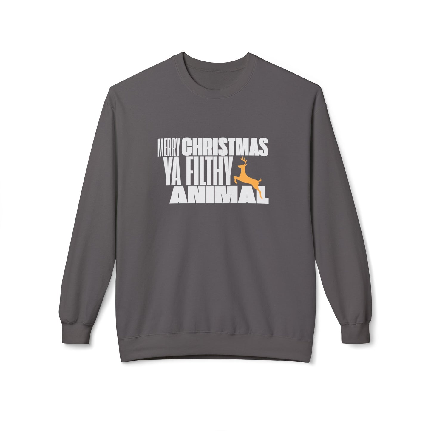 Friday Knights - Merry Christmas ya filthy Animal Fleece Crewneck Sweatshirt