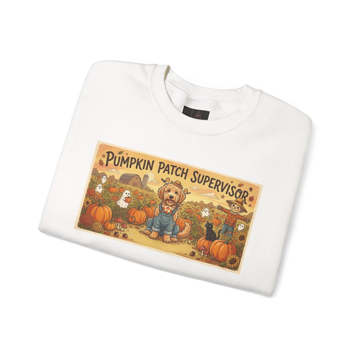 Friday Knights - Golden Doodle Pumpkin Patch Supervisor Crewneck Sweatshirt
