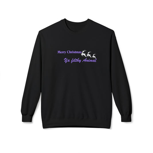 Friday Knights - "Merry Christmas Ya Filthy Animal" Cozy fleece Crewneck