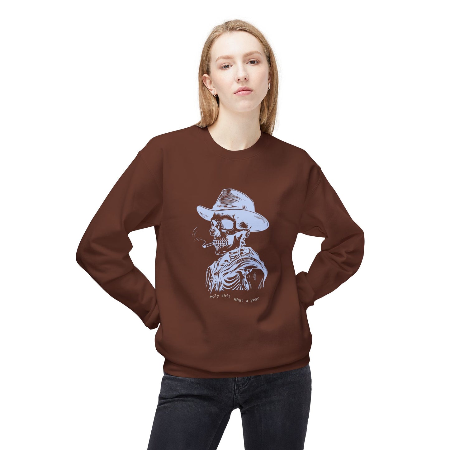 Friday Knights - Holy sh*t what a year Skeleton Crewneck fleece Sweatshirt