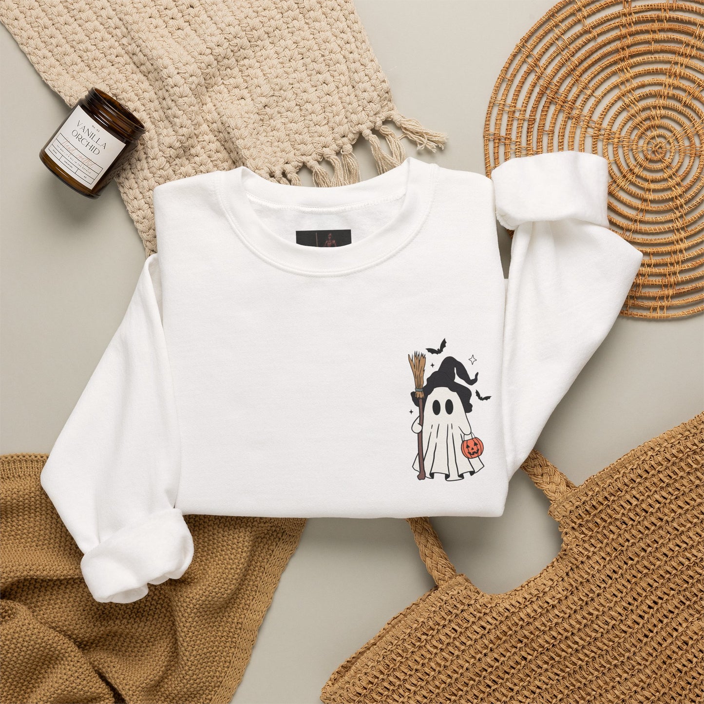 Friday Knights - Ghost in a Witch Hat Crewneck Sweatshirt