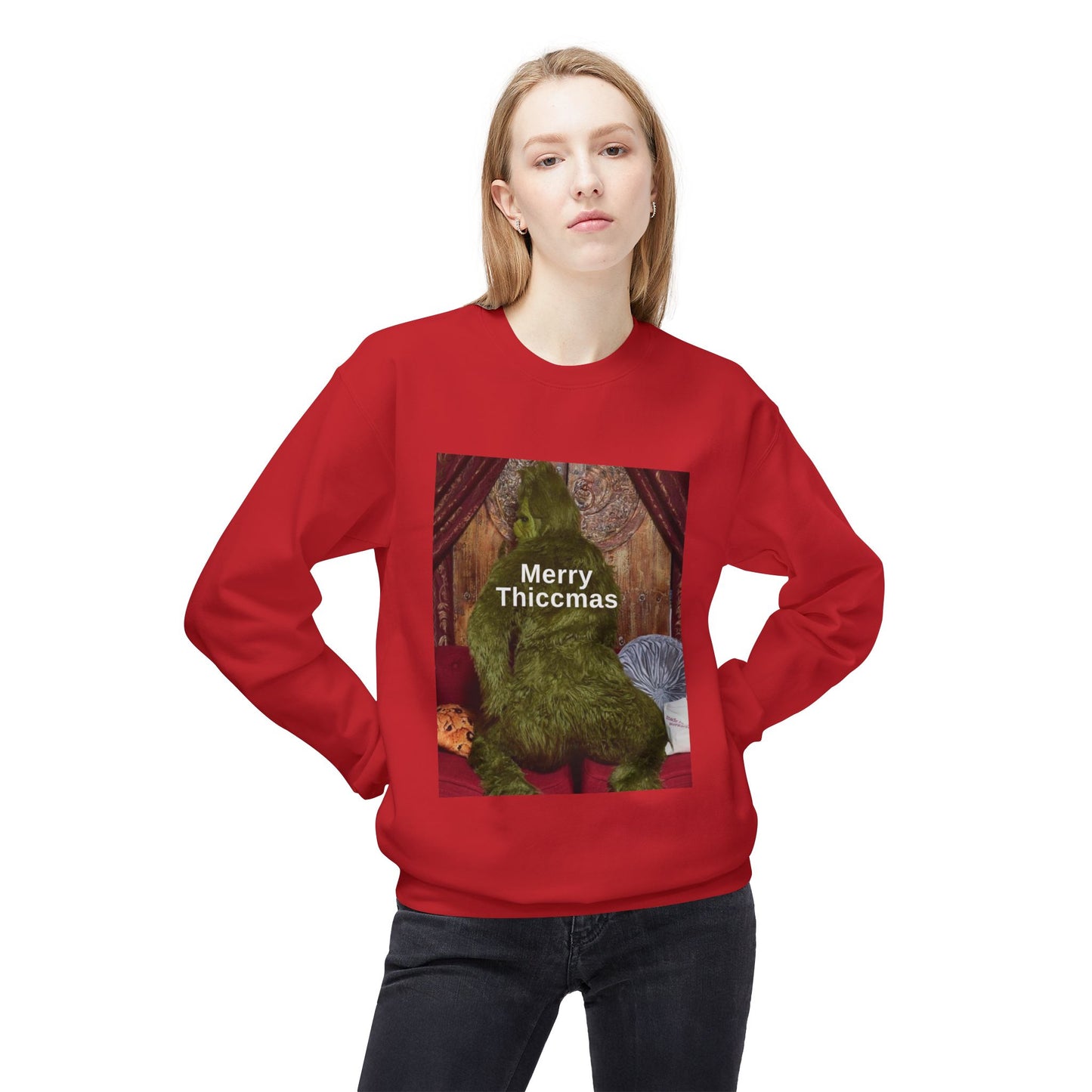 Friday Knights -  Merry Thiccmas grinch fleece sweater