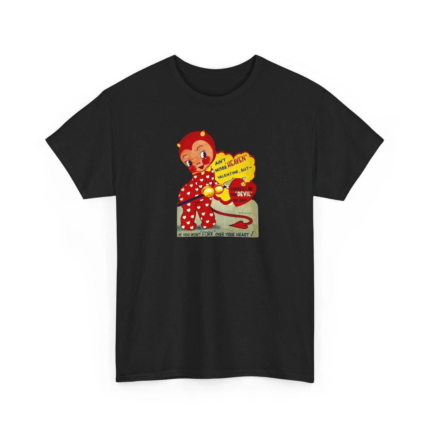 Friday Knights - Fork your heart Devil tee vintage Graphic T-Shirt
