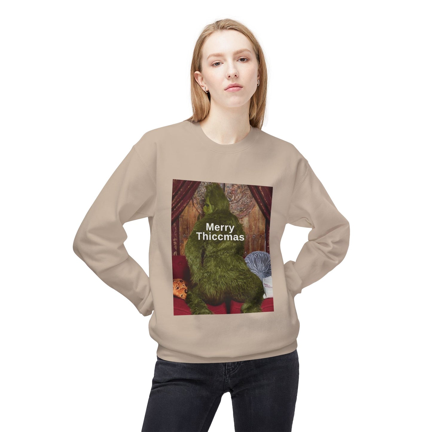 Friday Knights -  Merry Thiccmas grinch fleece sweater