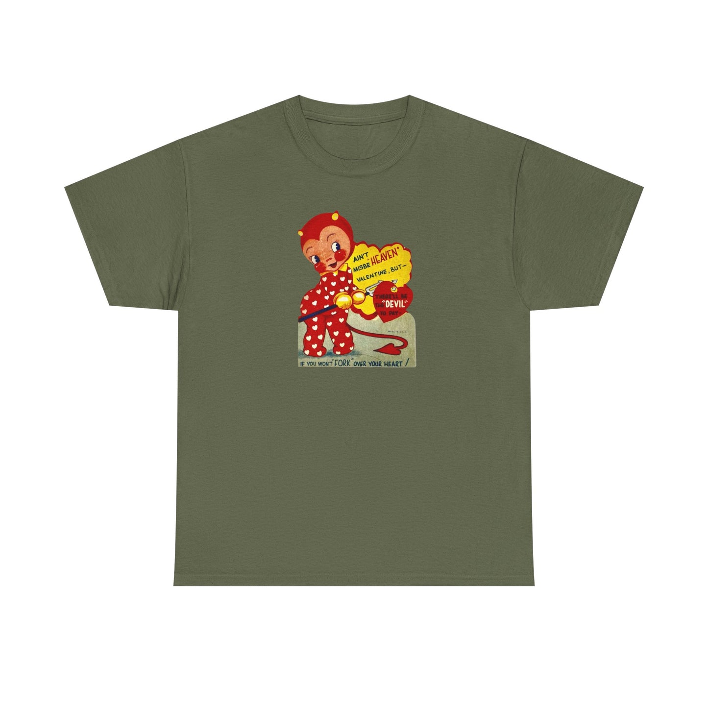Friday Knights - Fork your heart Devil tee vintage Graphic T-Shirt