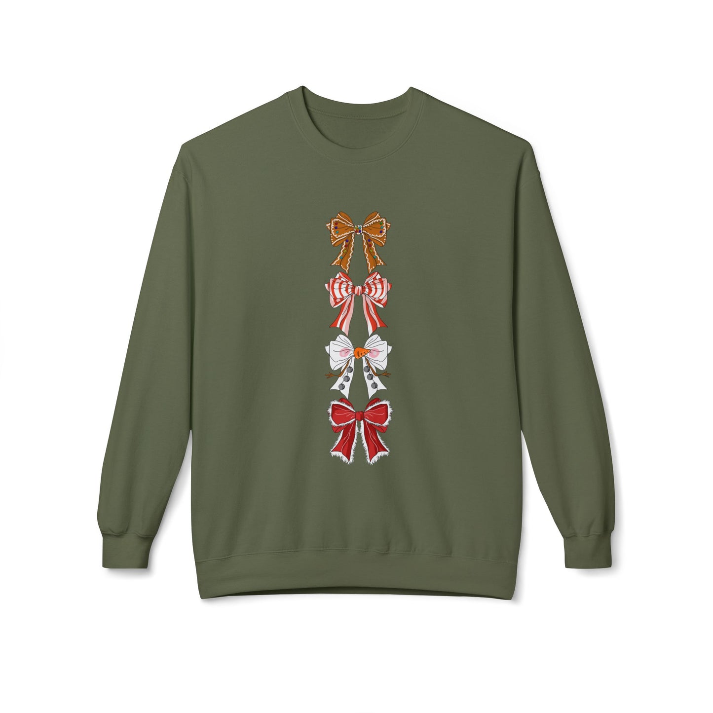 Friday Knights - Holiday Bows Fleece Crewneck Sweatshirt