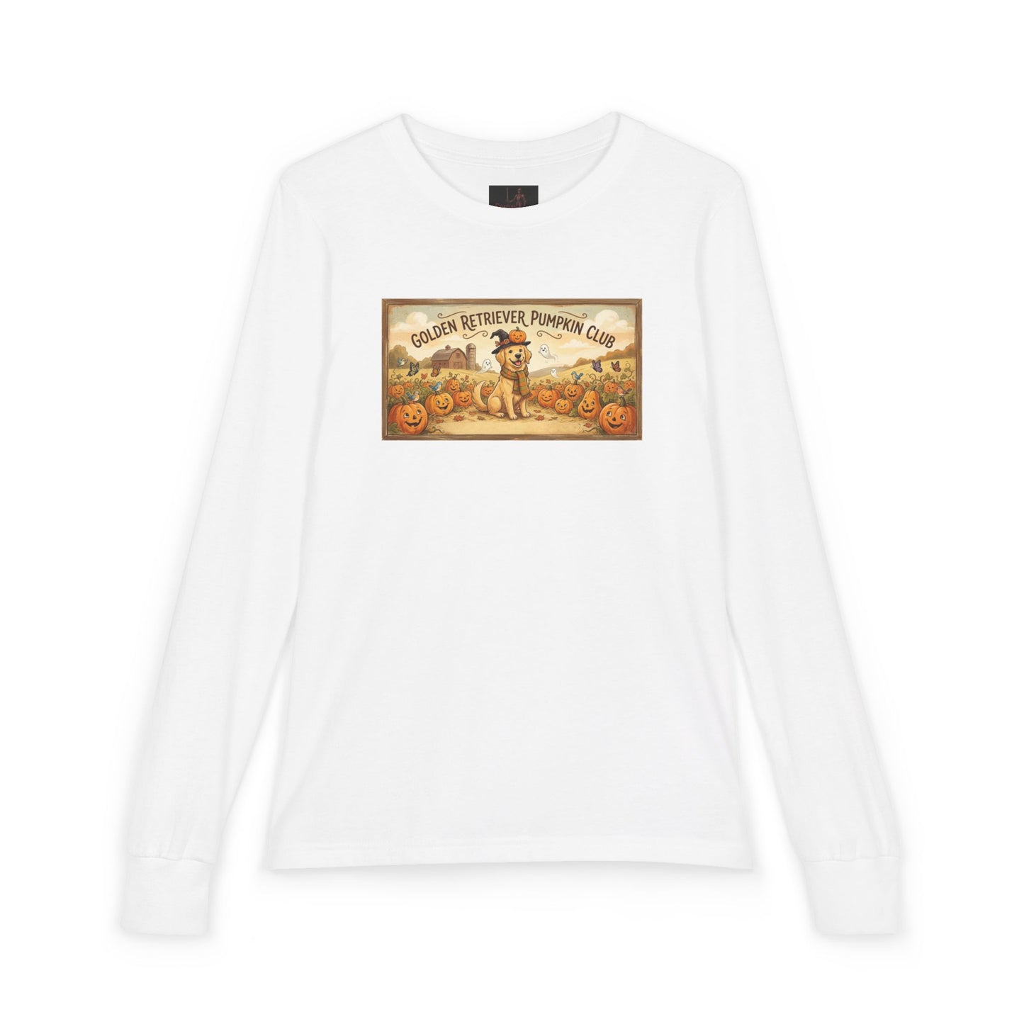 Friday Knights KIDS- Golden Retriever Pumpkin Club Youth Long Sleeve Tee