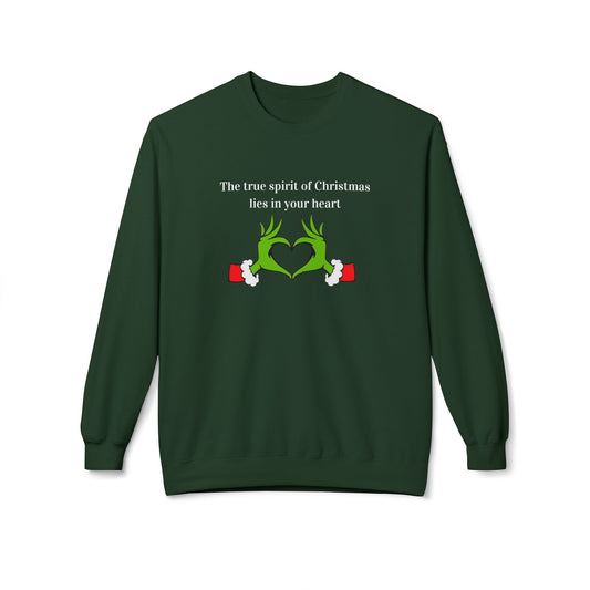 Friday Knights - Grinch the true spirit of Xmas... Fleece Crewneck Sweatshirt