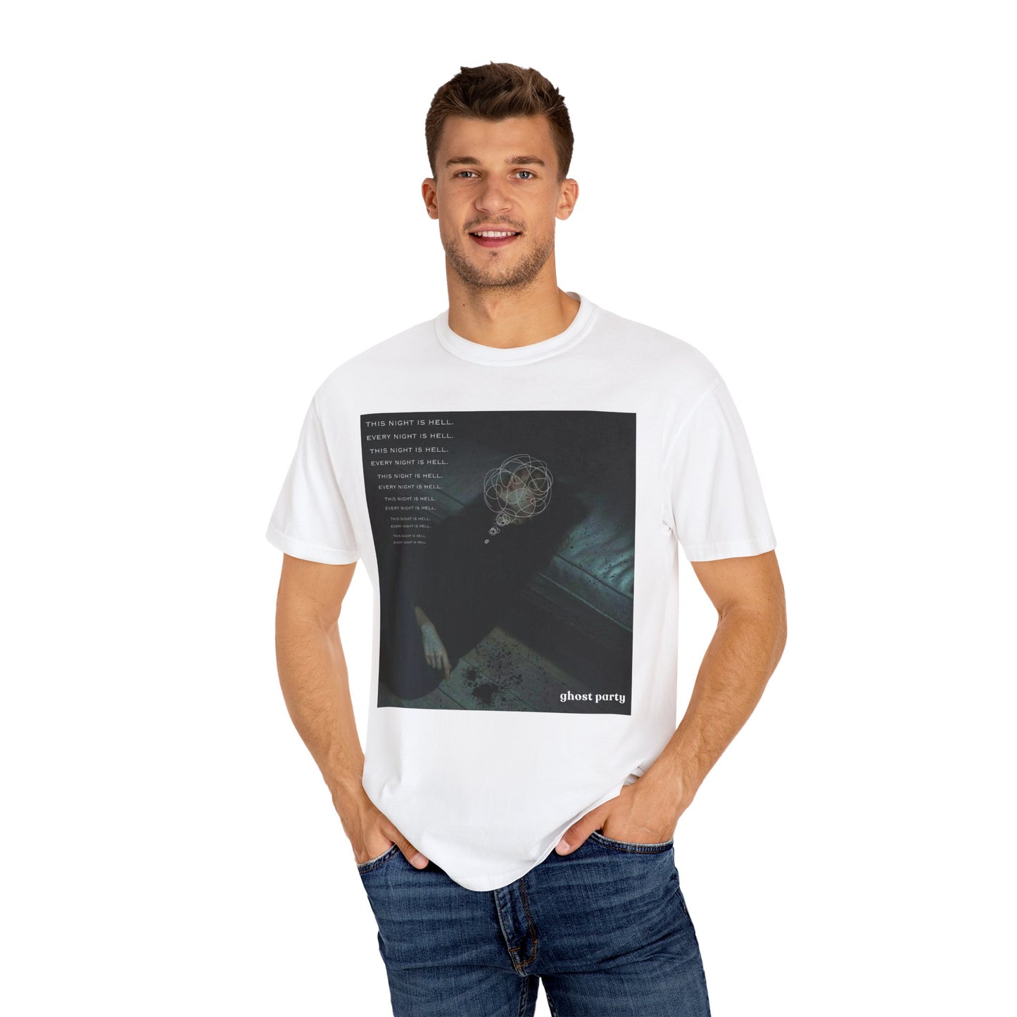 but this night is hell graphic tee