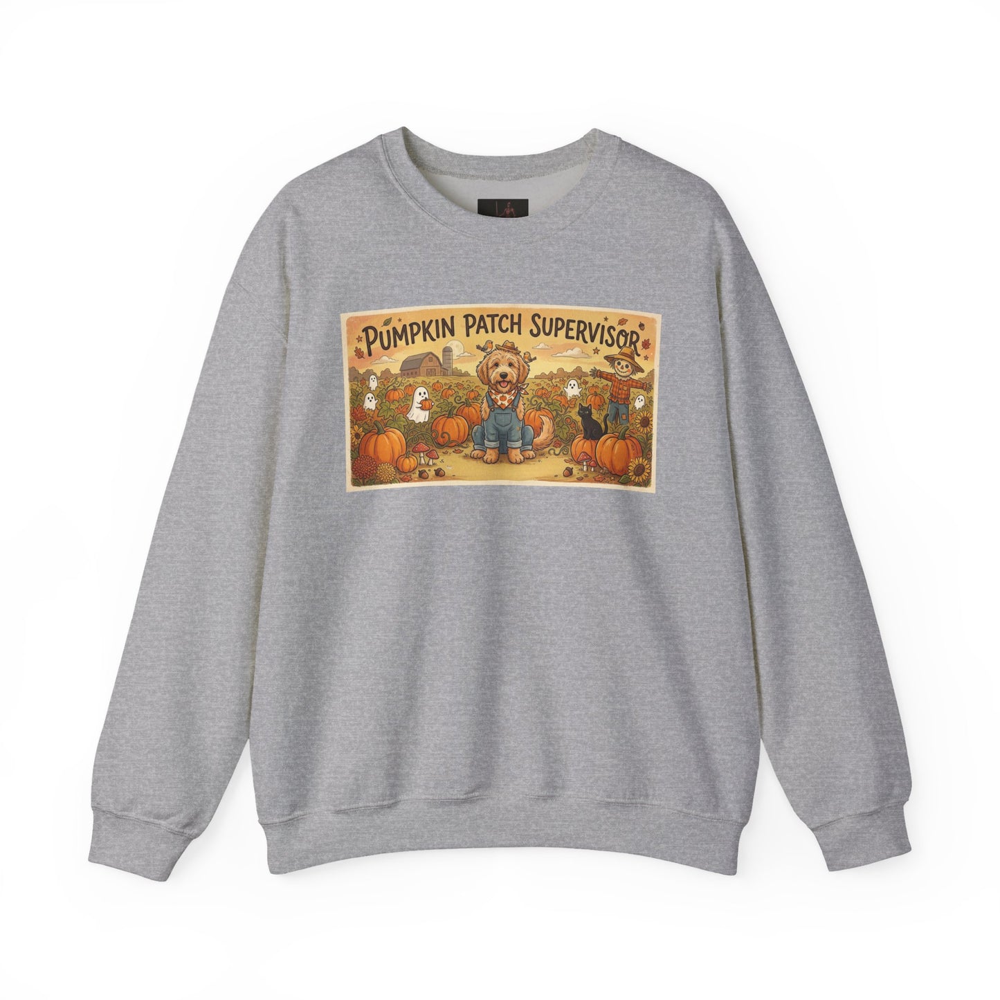 Friday Knights - Golden Doodle Pumpkin Patch Supervisor Crewneck Sweatshirt