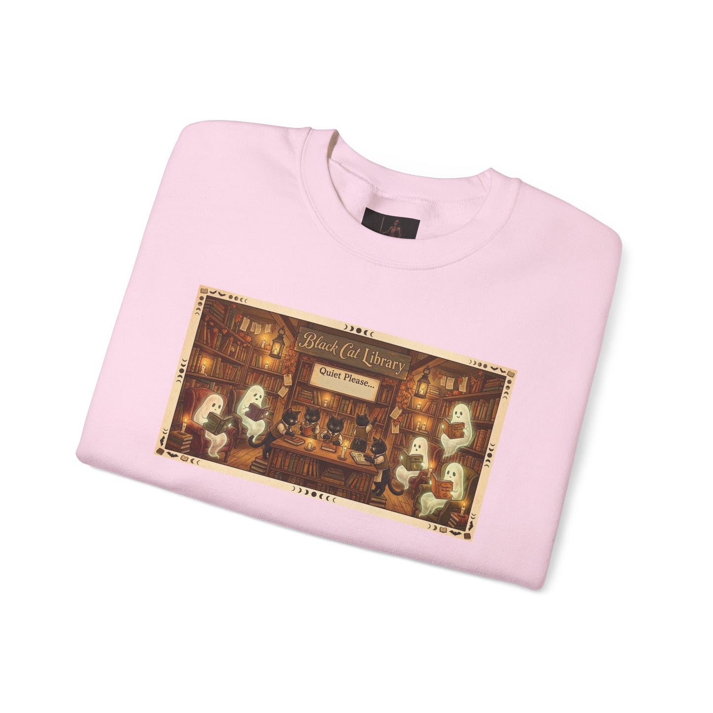 Friday Knights - Black Cat Library Crewneck Sweatshirt