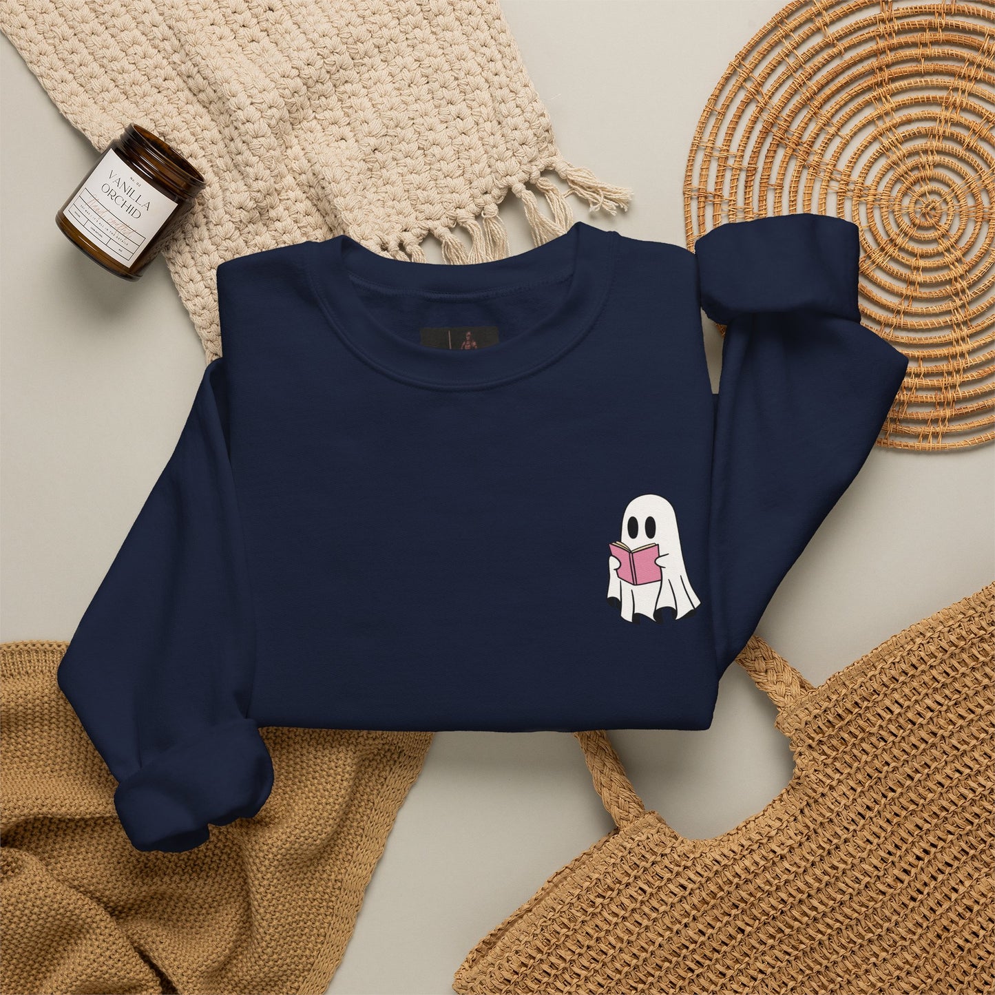 Friday Knights - Ghost Reading Crewneck Sweatshirt