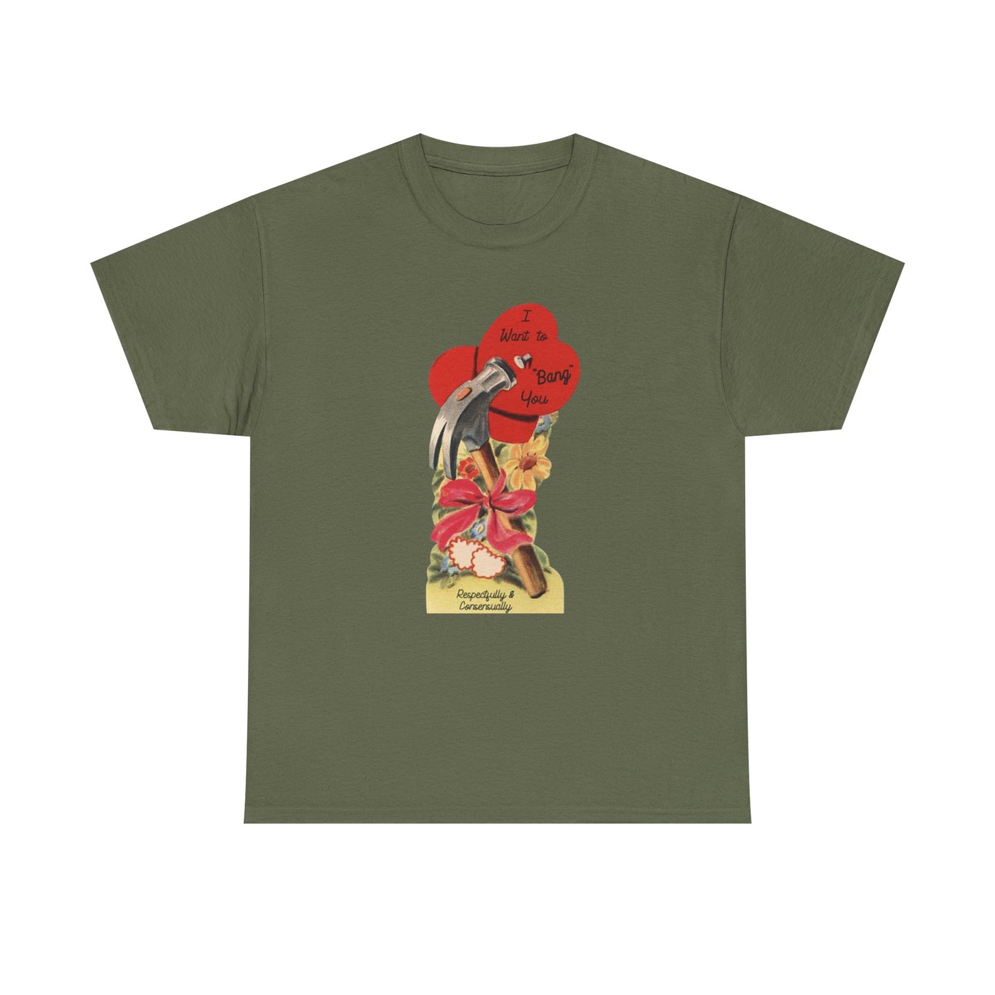 Friday Knights - I want to bang you hammer Vintage Valentine Graphic Tee