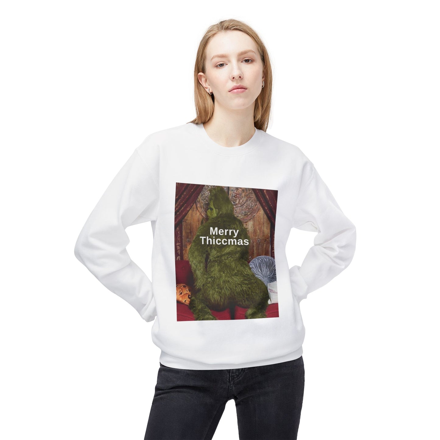 Friday Knights -  Merry Thiccmas grinch fleece sweater