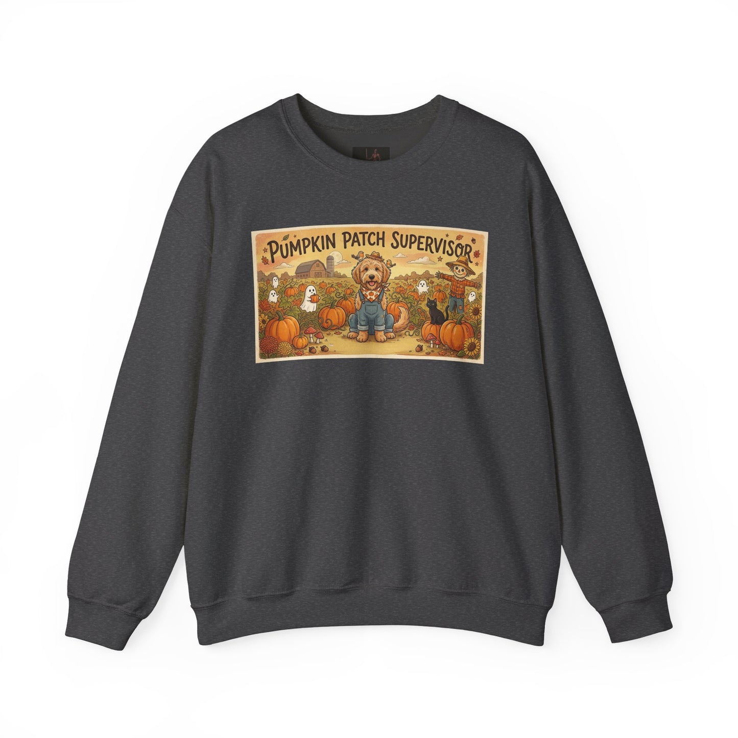 Friday Knights - Golden Doodle Pumpkin Patch Supervisor Crewneck Sweatshirt