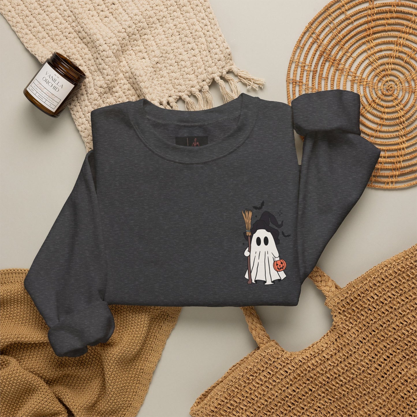 Friday Knights - Ghost in a Witch Hat Crewneck Sweatshirt