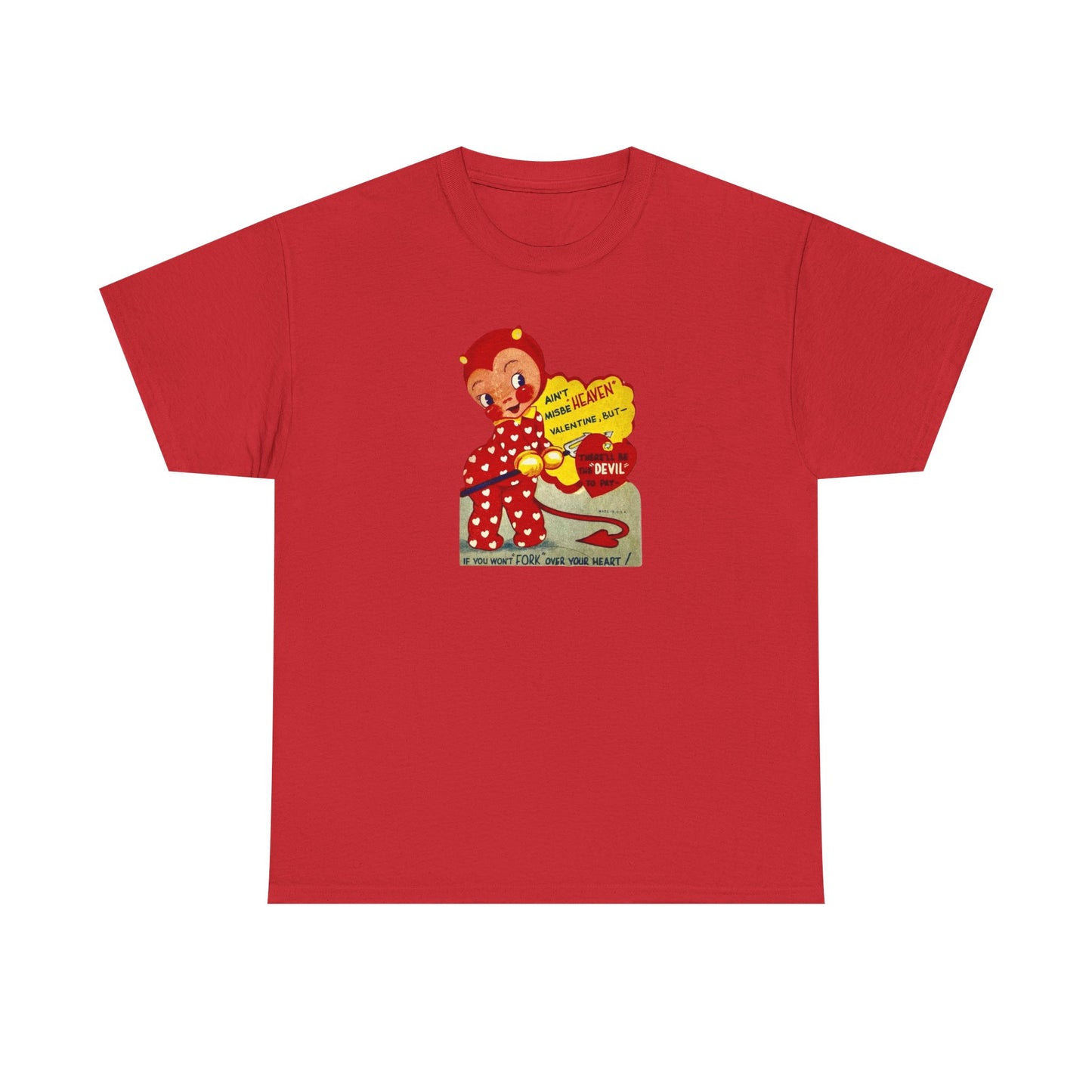 Friday Knights - Fork your heart Devil tee vintage Graphic T-Shirt