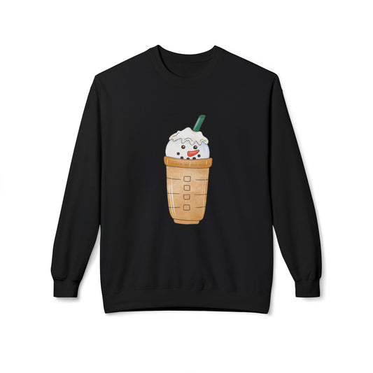 Friday Knights -  Snowman Coffee Cup Frappe fleece Sweatshirt
