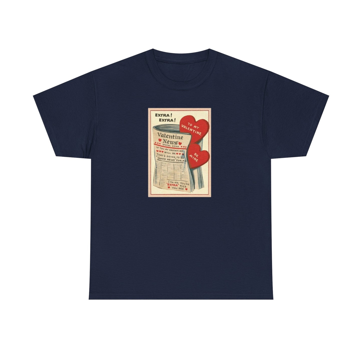 Friday Knights - Valentine’s Vintage Newspaper Hearts Tee