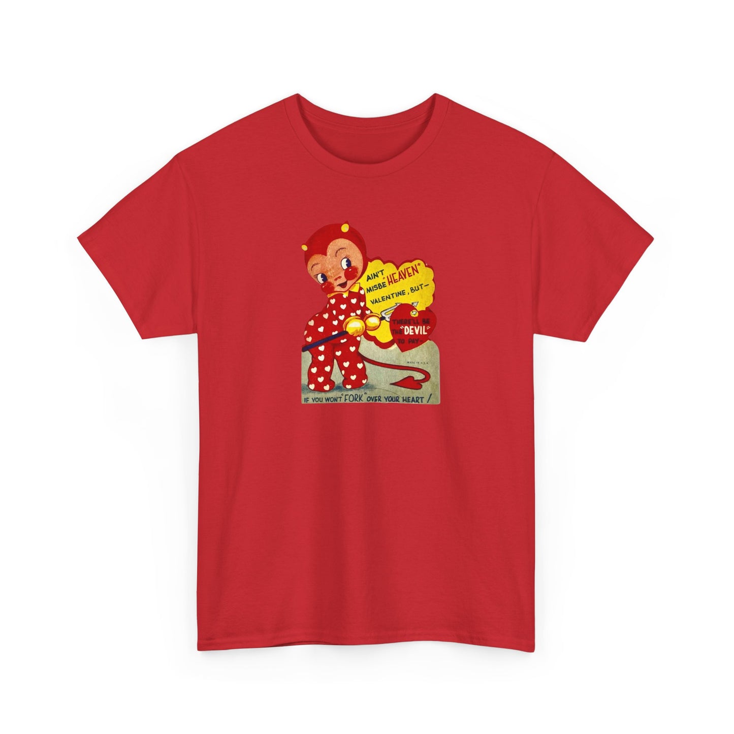 Friday Knights - Fork your heart Devil tee vintage Graphic T-Shirt