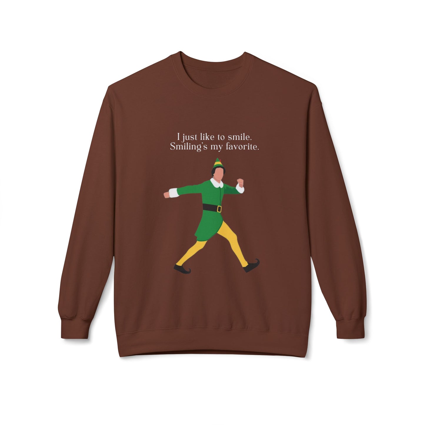 Friday Knights -  I just like smiling ELF Fleece Crewneck Sweatshirt