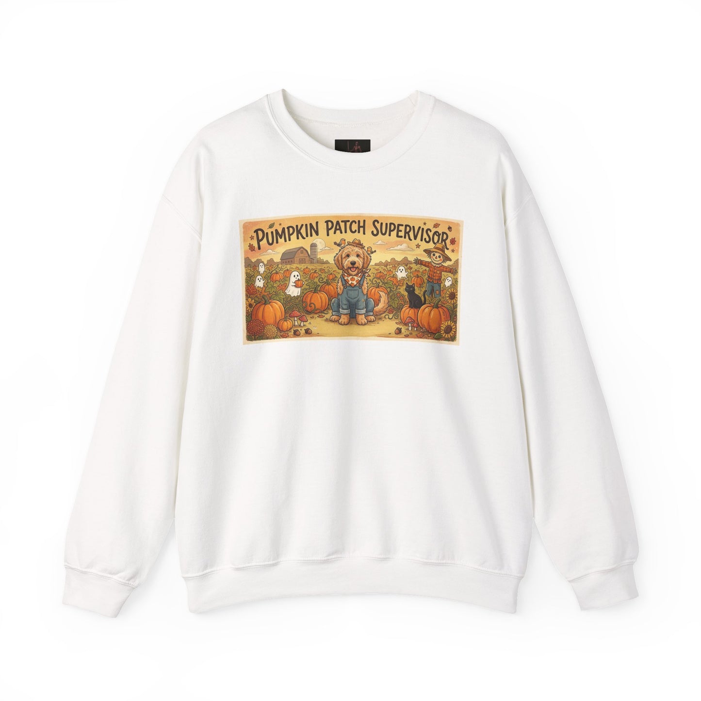 Friday Knights - Golden Doodle Pumpkin Patch Supervisor Crewneck Sweatshirt