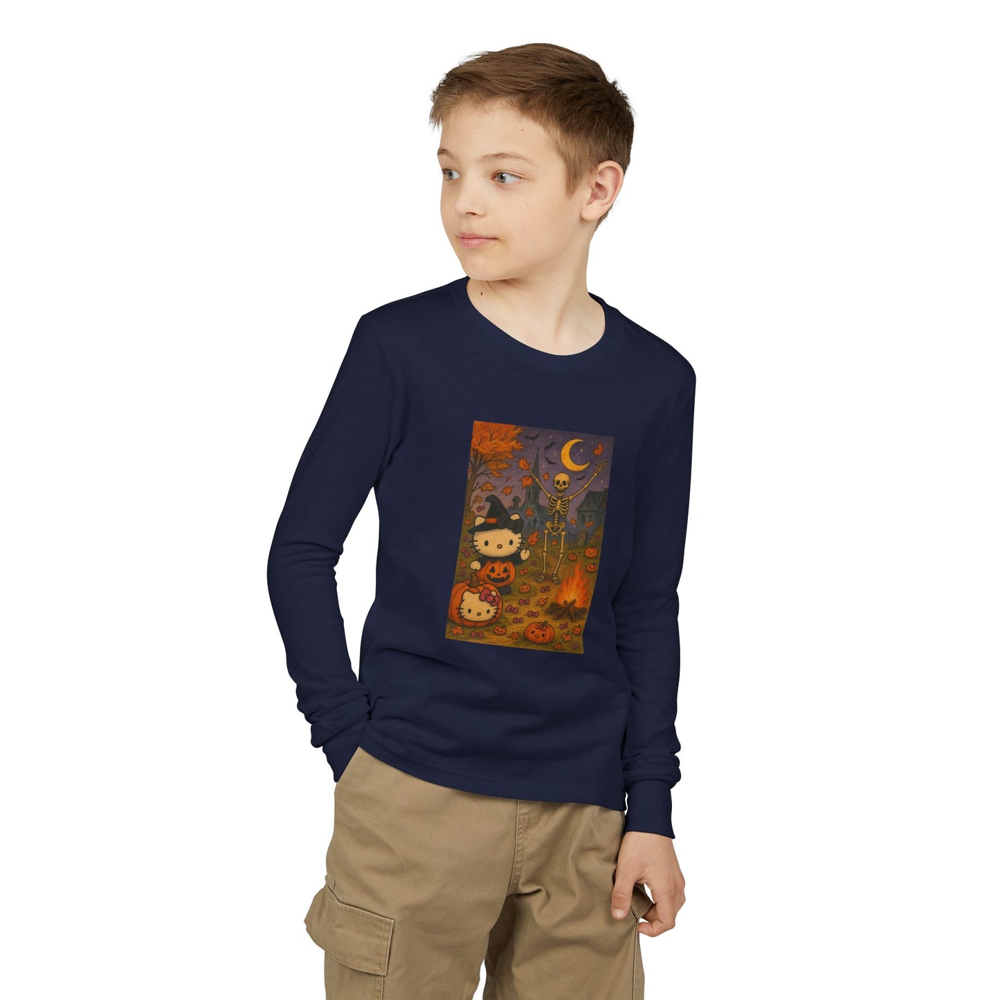 Friday Knights KIDS- Spooky Kitty, Pumpkin & Skeleton Design