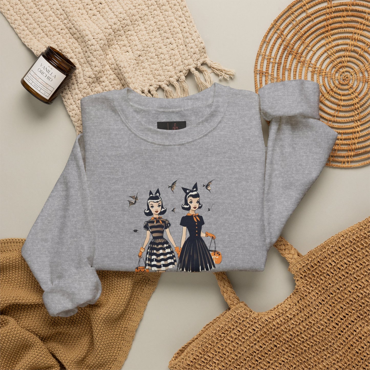 Friday Knights - Vintage Halloween Witch Sisters Sweatshirt