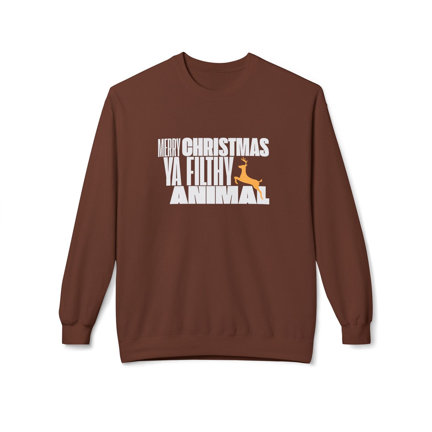 Friday Knights - Merry Christmas ya filthy Animal Fleece Crewneck Sweatshirt