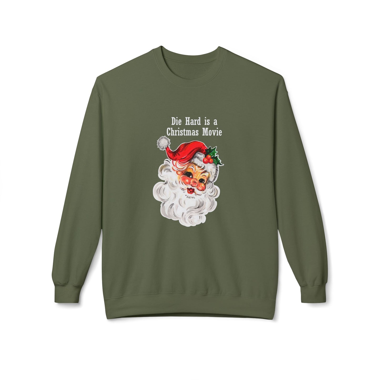 Christmas Sweatshirt - Vintage Santa “Die Hard is a Christmas Movie” Holiday Crewneck