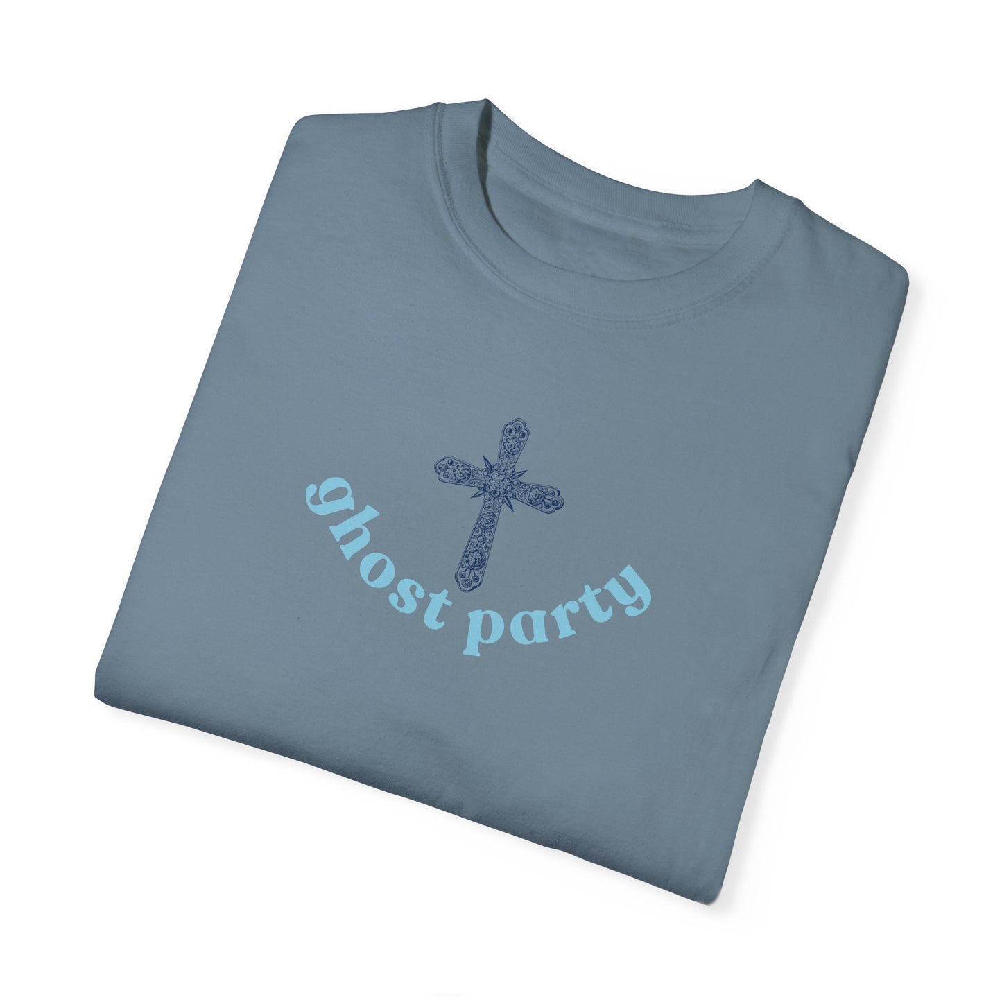 Ghost Party blue cross tee