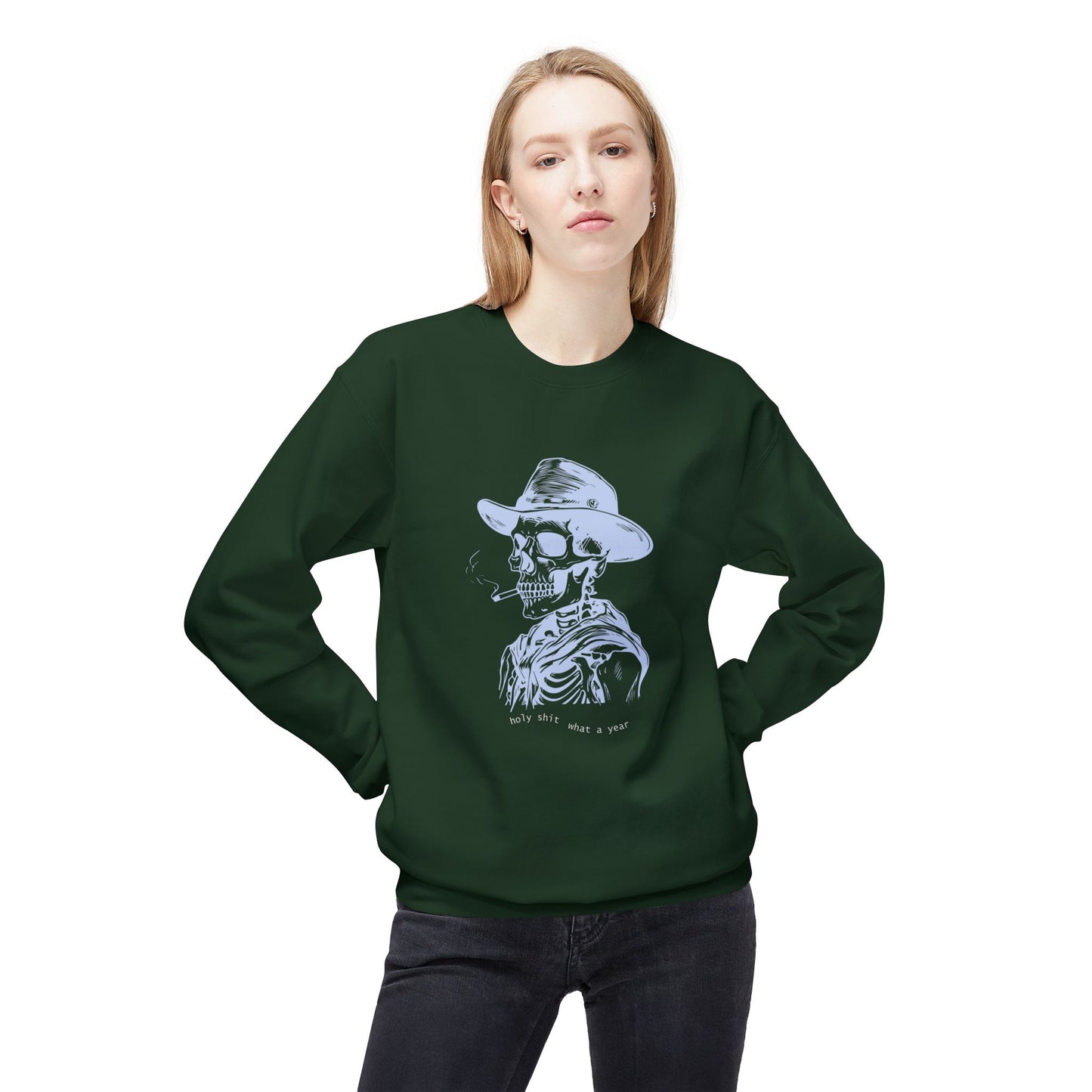 Friday Knights - Holy sh*t what a year Skeleton Crewneck fleece Sweatshirt
