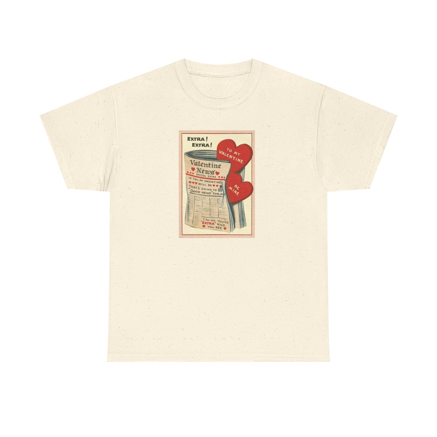 Friday Knights - Valentine’s Vintage Newspaper Hearts Tee