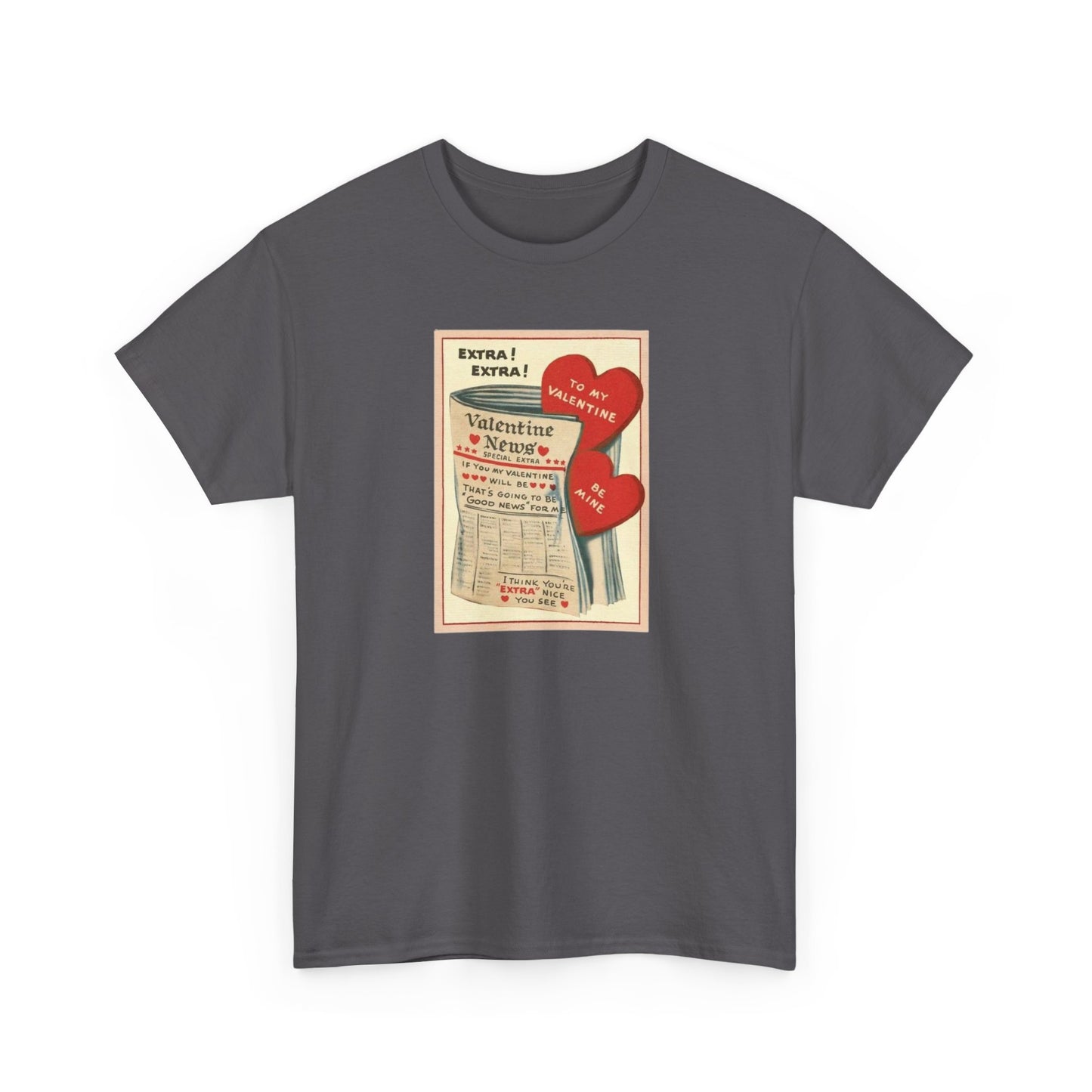 Friday Knights - Valentine’s Vintage Newspaper Hearts Tee