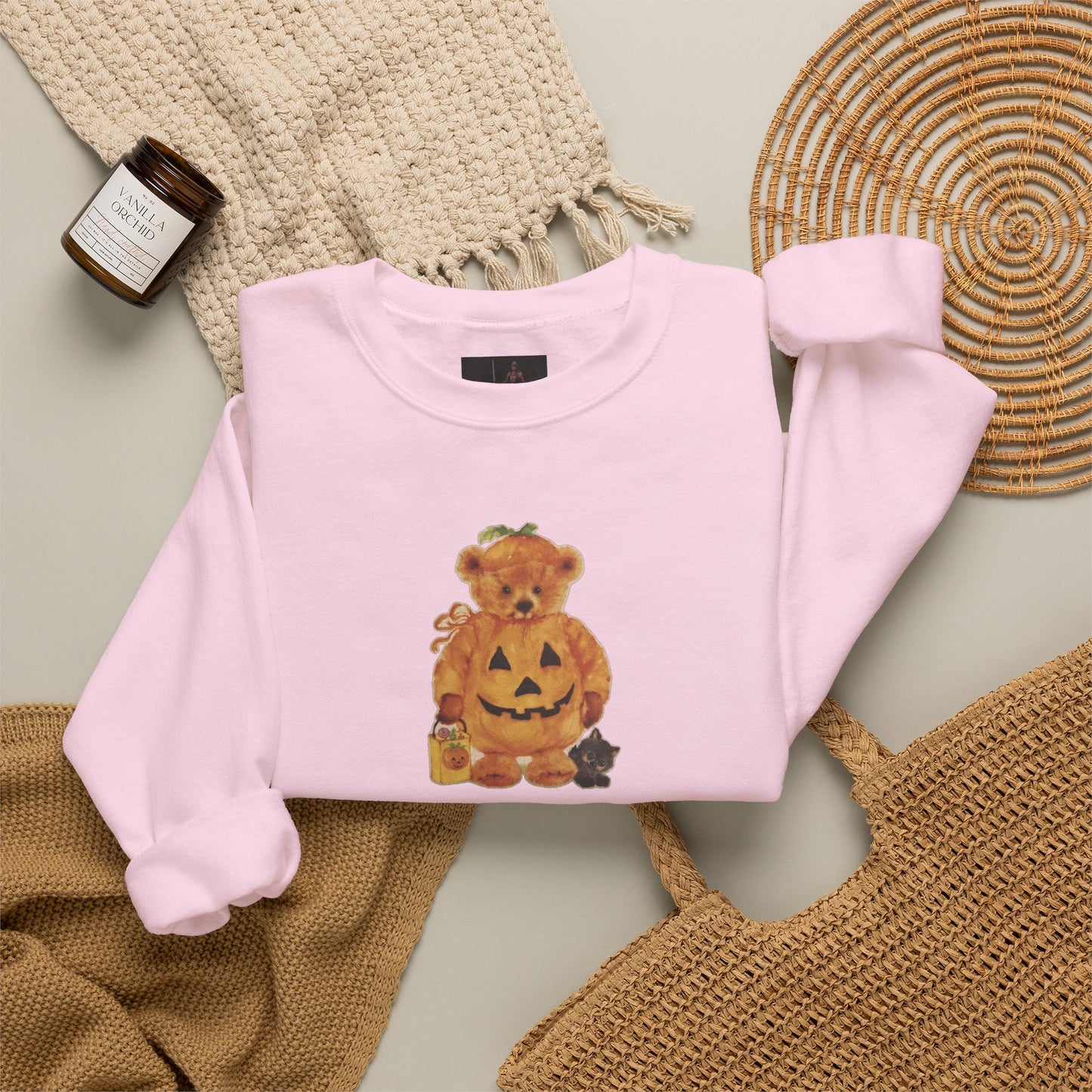 Friday Knights - Vintage Halloween Teddy Pumpkin Sweatshirt