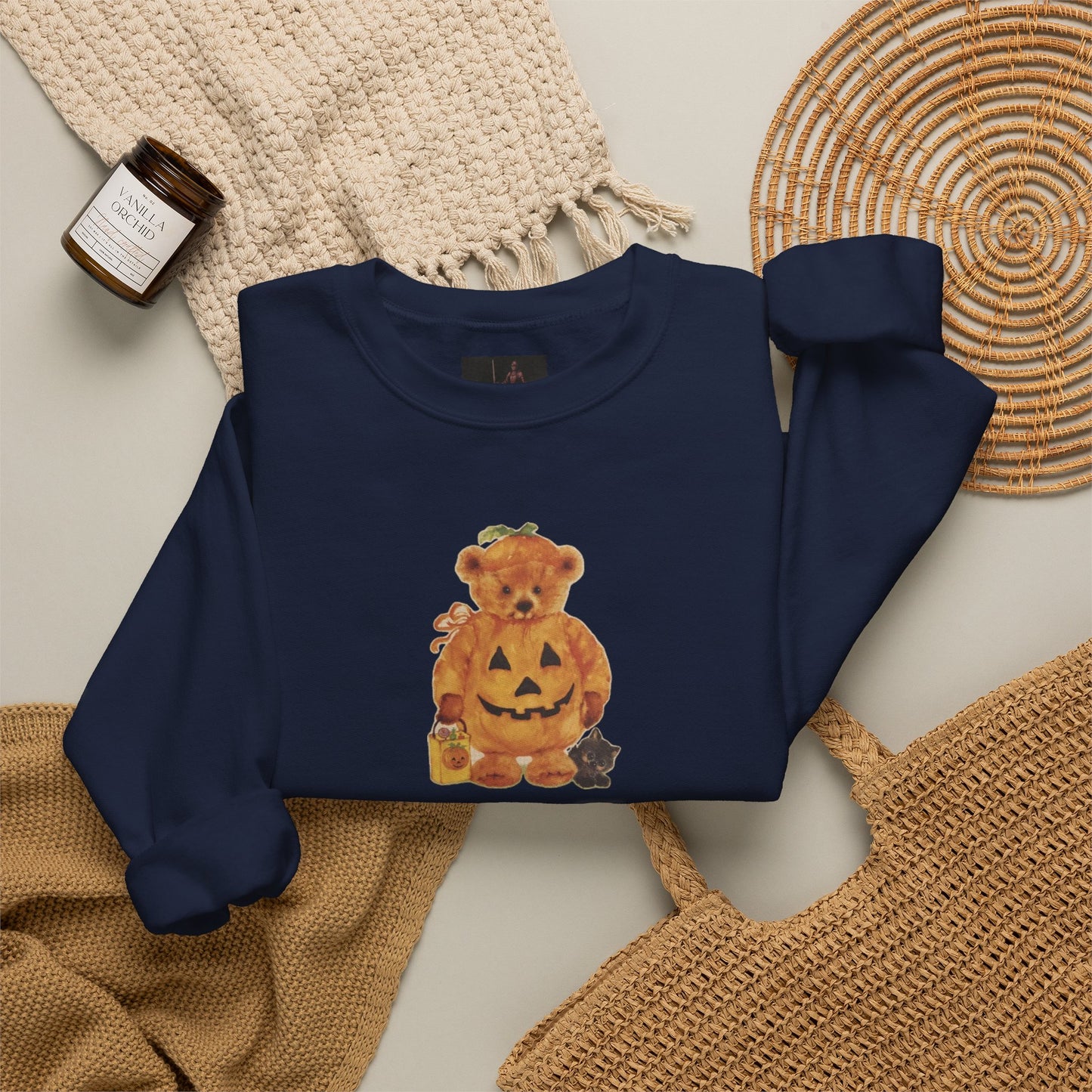 Friday Knights - Vintage Halloween Teddy Pumpkin Sweatshirt