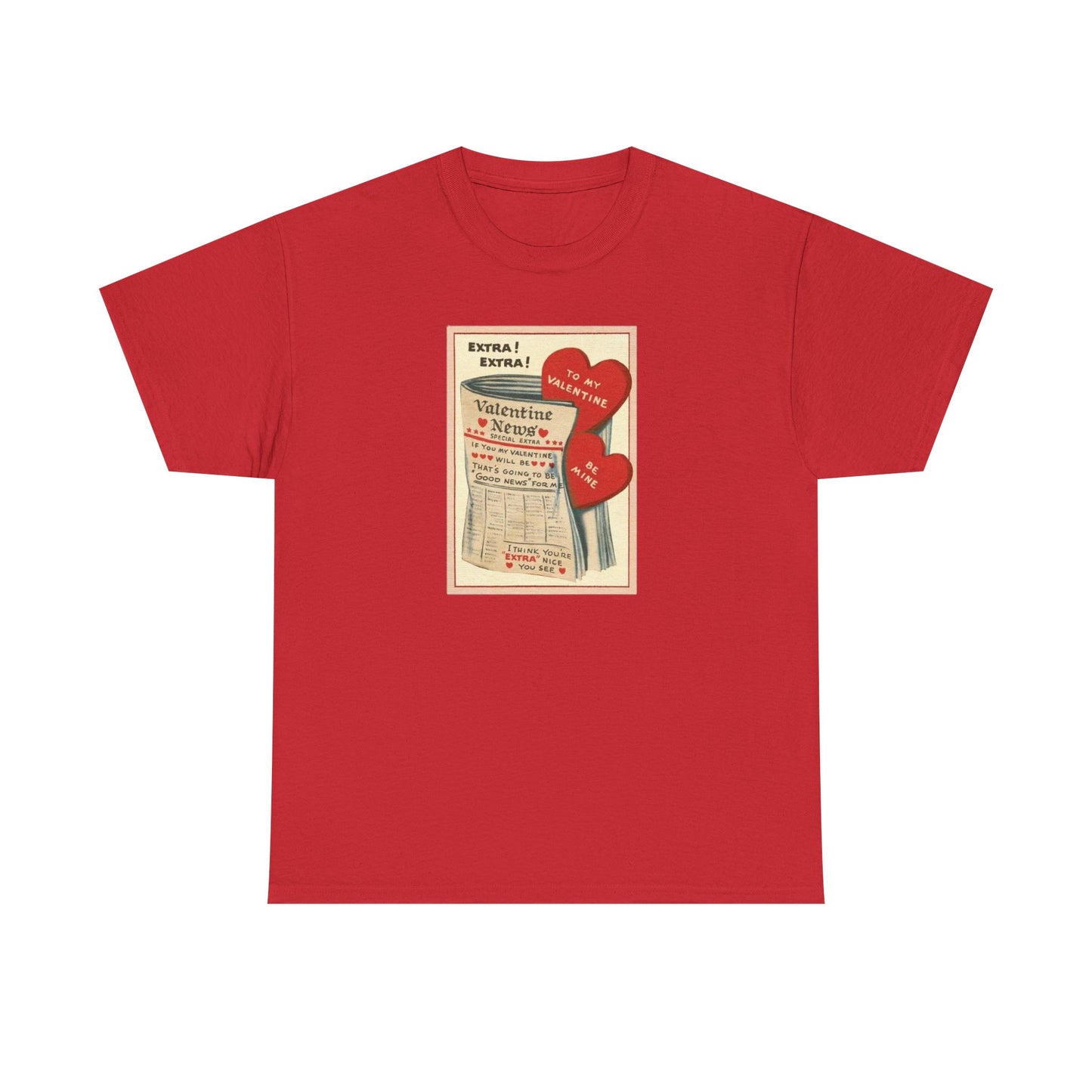 Friday Knights - Valentine’s Vintage Newspaper Hearts Tee