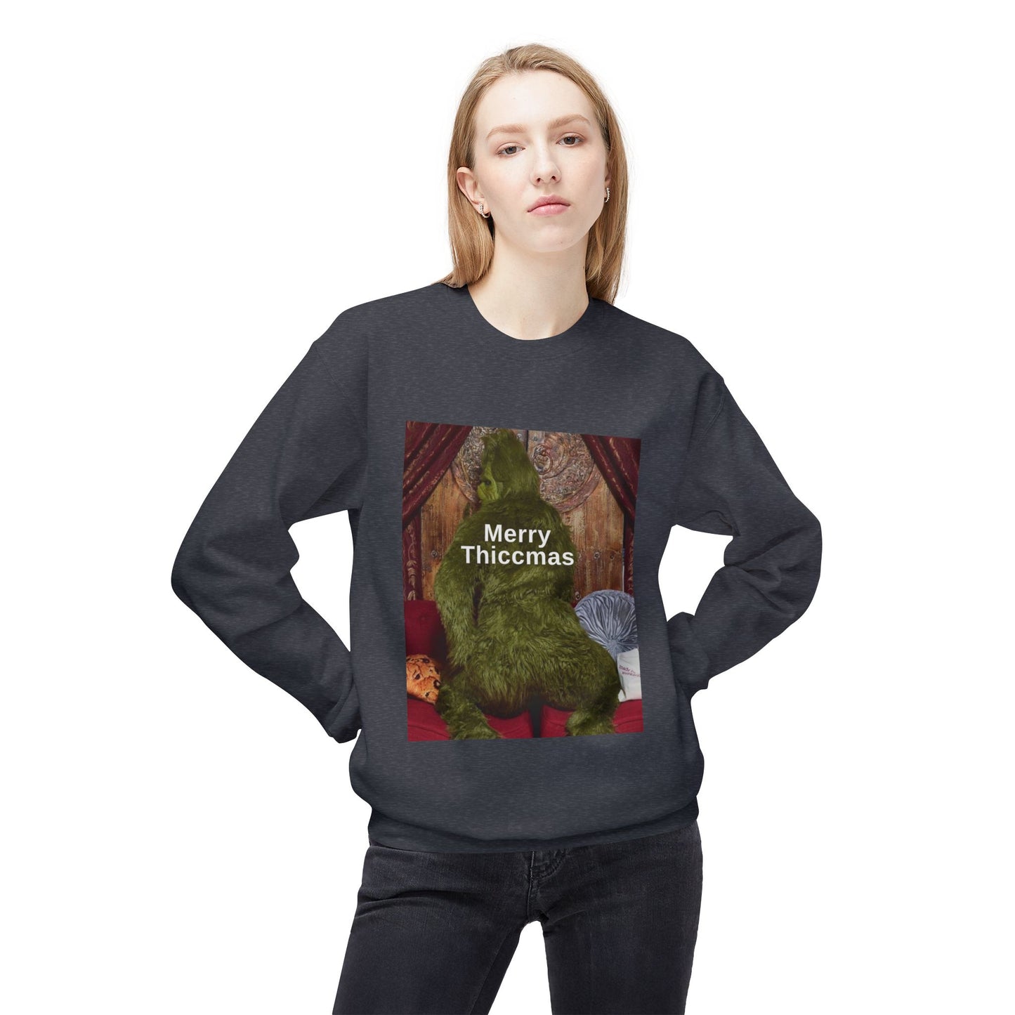 Friday Knights -  Merry Thiccmas grinch fleece sweater