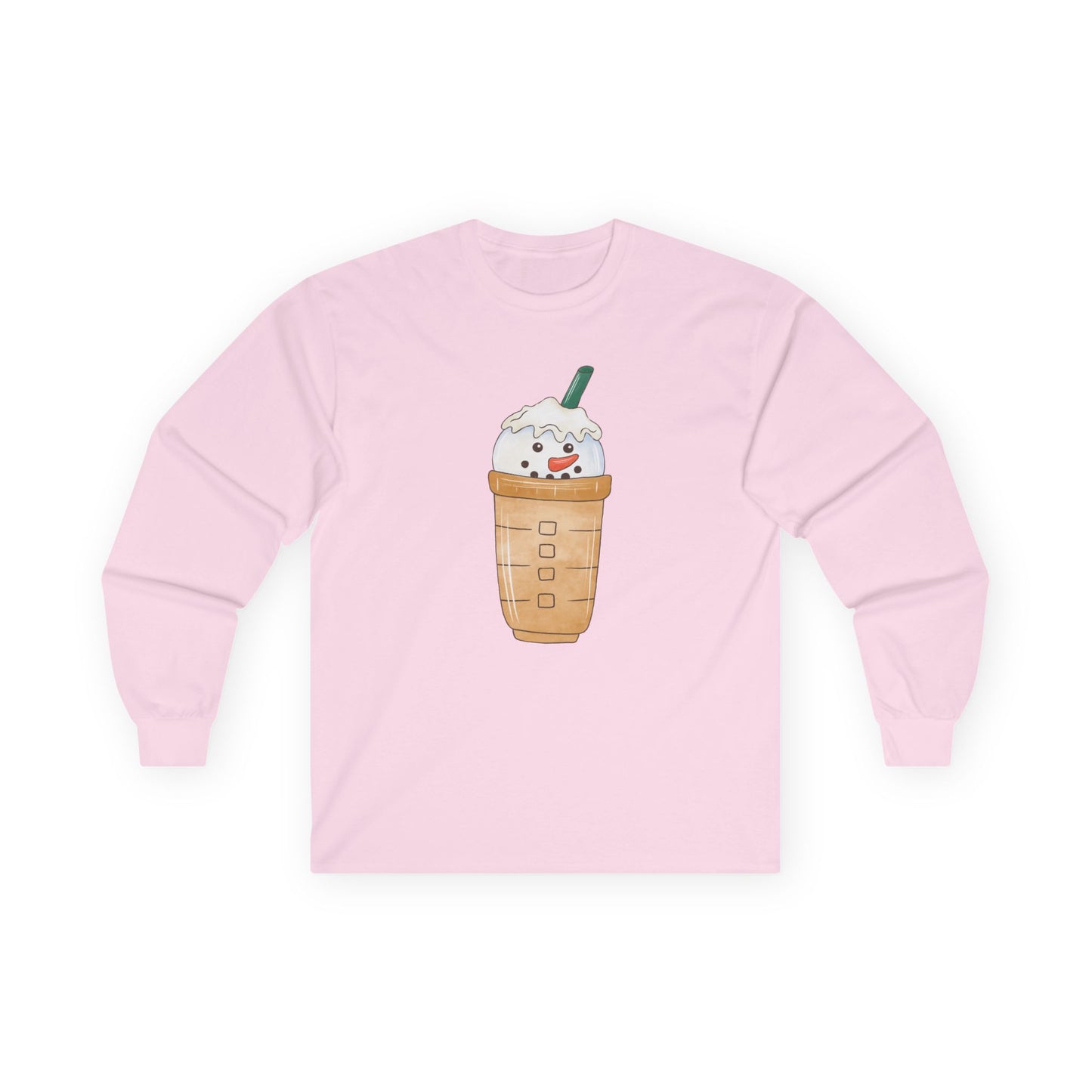 Friday Knights - Kawaii Snowman Frappuccino Long Sleeve Tee NONFLEECE