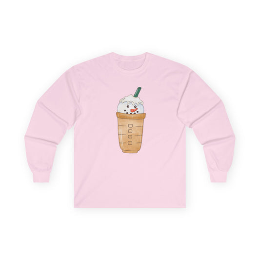 Friday Knights - Kawaii Snowman Frappuccino Long Sleeve Tee NONFLEECE