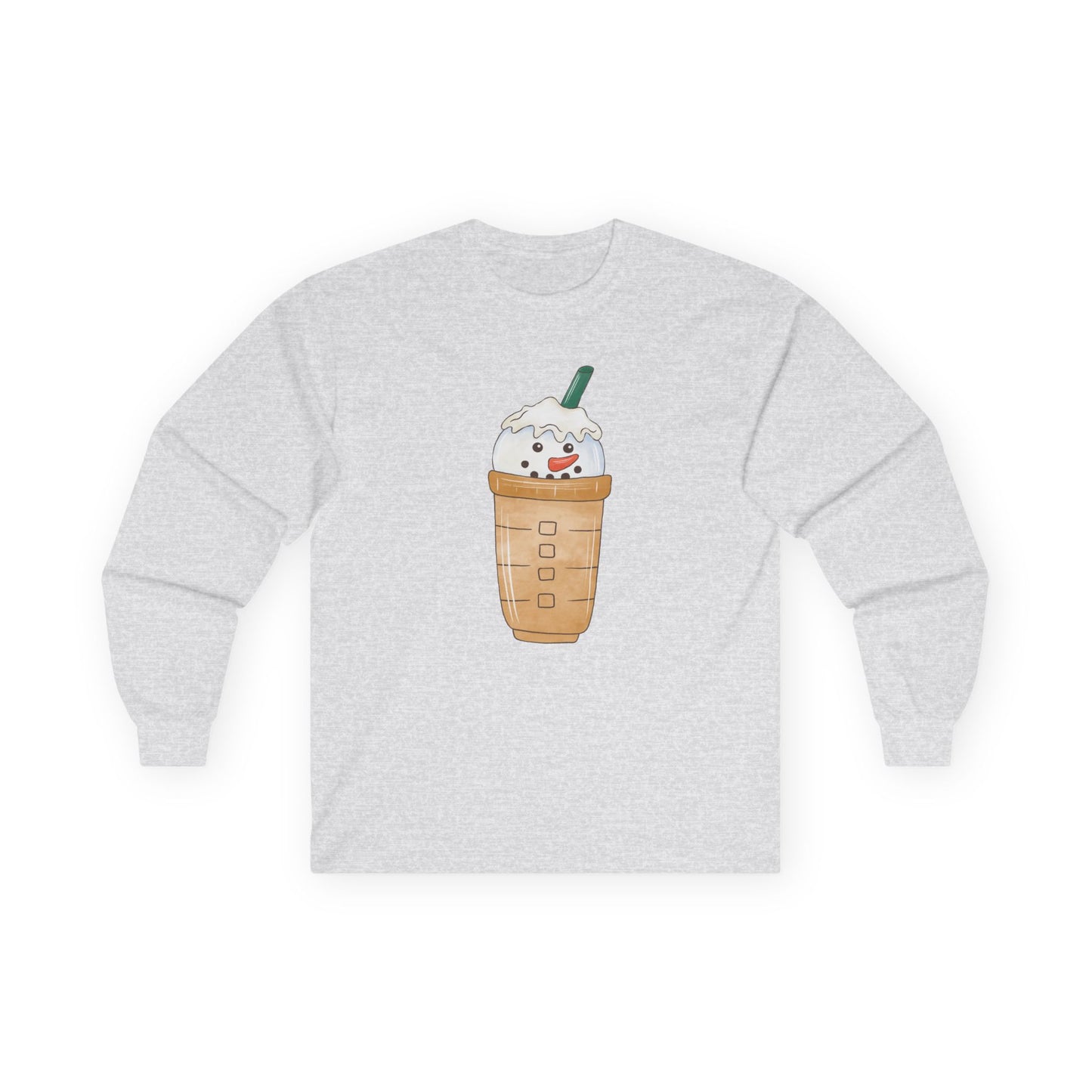 Friday Knights - Kawaii Snowman Frappuccino Long Sleeve Tee NONFLEECE