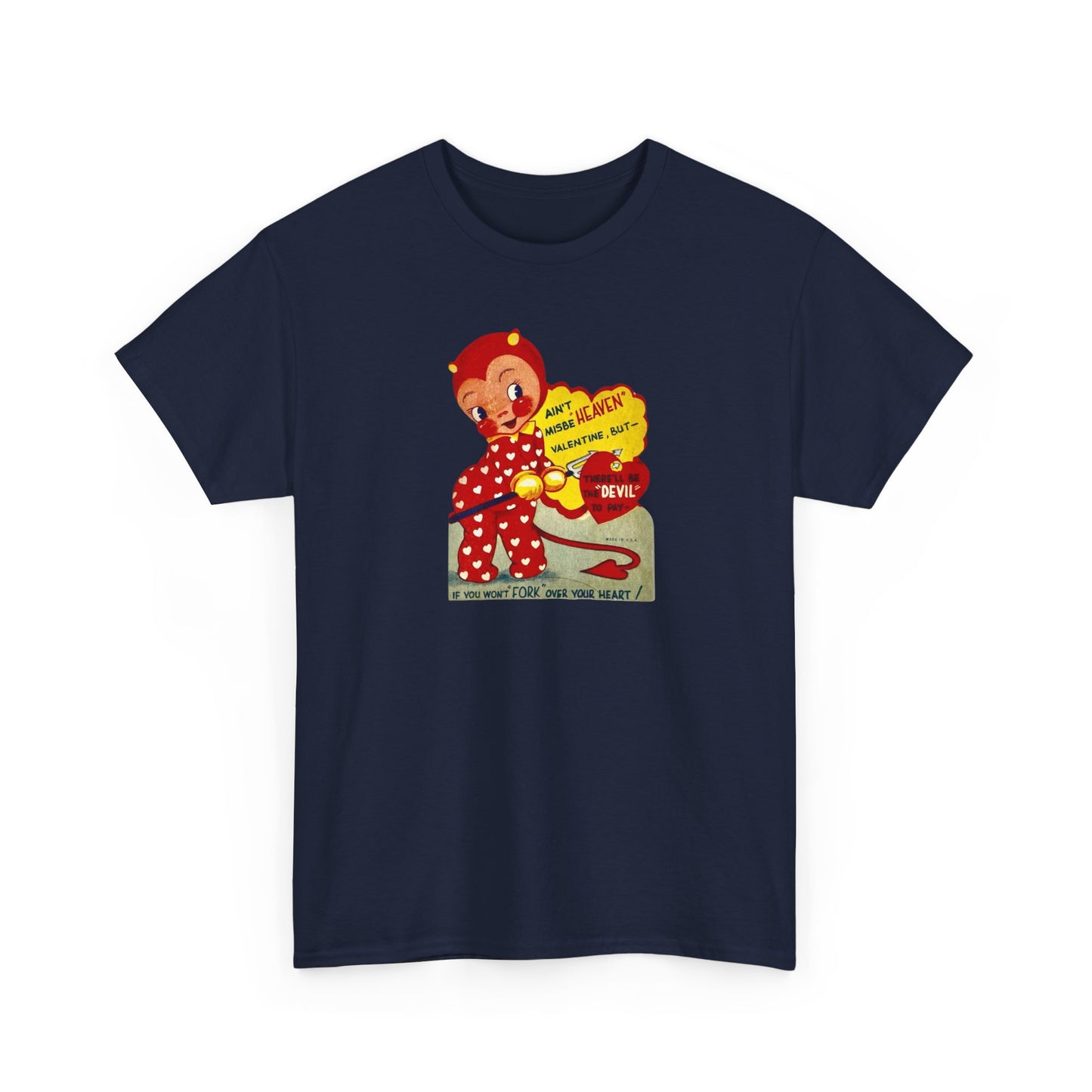 Friday Knights - Fork your heart Devil tee vintage Graphic T-Shirt